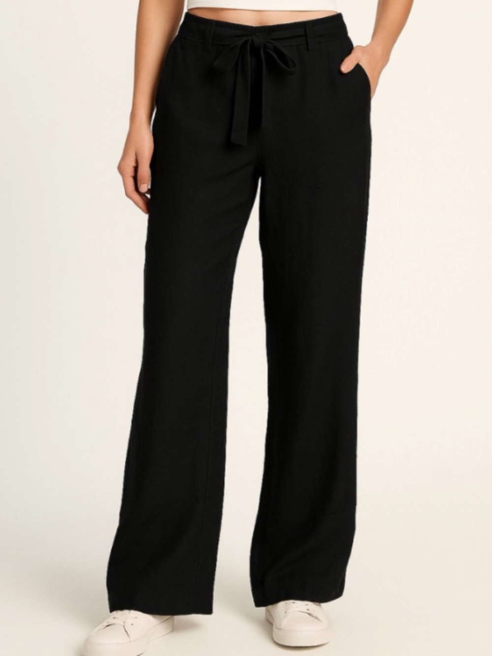 Soundstyle Women’s Linen Pants - Black size S